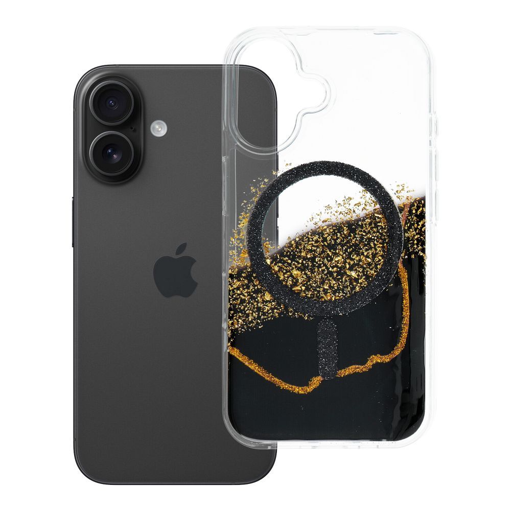 Su MagSafe suderinamas Golden dėklas iPhone 16, juodas