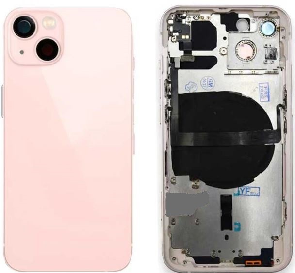 Galinis dangtelis iPhone 13 Pink su NFC ir įkrovimo šleifu, mikrofonu originalus (used Grade B)