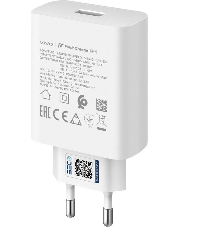 Charger original Vivo 44W (1xUSB) white in box