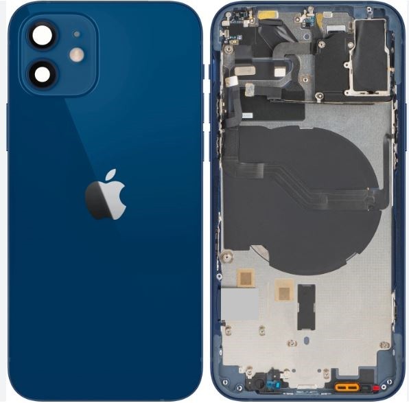 Galinis dangtelis iPhone 12 Blue su NFC ir įkrovimo šleifu, mikrofonu originalus (used Grade B)