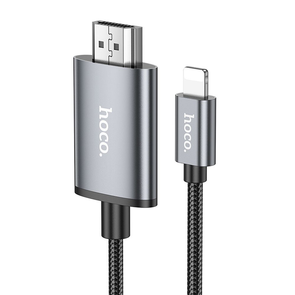 Kabelis Hoco UA27 Lightning to HDMI 2.0m pilkas