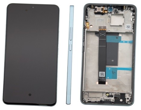 Ekranas Xiaomi Redmi Note 15 Pro 4G su lietimui jautriu stikliuku ir rėmeliu Glacier Blue originalus (service pack)