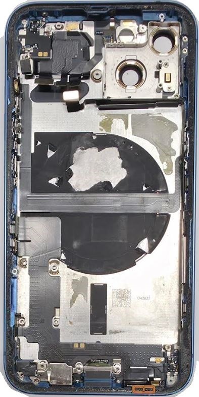 Galinis dangtelis iPhone 13 Blue su NFC ir įkrovimo šleifu, mikrofonu originalus (used Grade C)