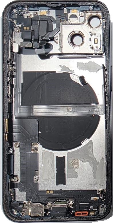 Galinis dangtelis iPhone 13 Midnight su NFC ir įkrovimo šleifu, mikrofonu originalus (used Grade C)