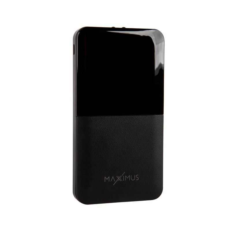 Išorinė baterija MX ROTH 10 000 mAh, 2xUSB, 10W Li-Po, juoda, + microUSB laidas