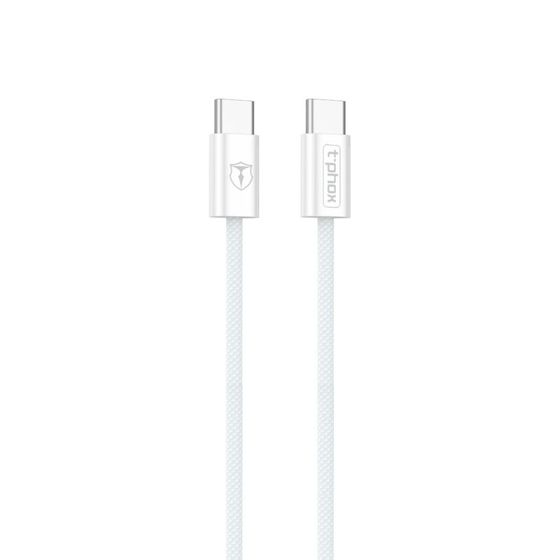 T-PHOX CC15 SERIJOS USB-C/USB-C LAIDAS 60W 3A BALTAS