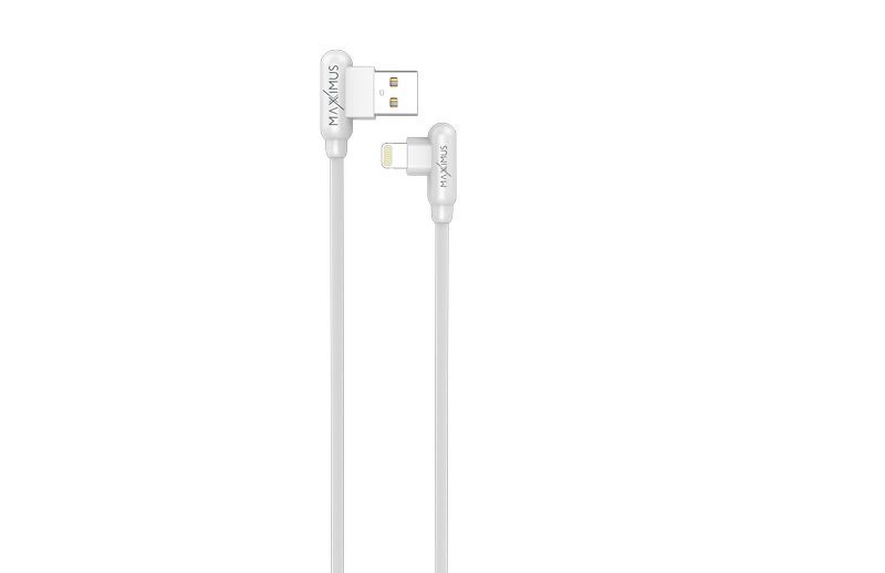 Laidas MX CORNER greito įkrovimo Lightning 2.4A/1M, baltas kampinis