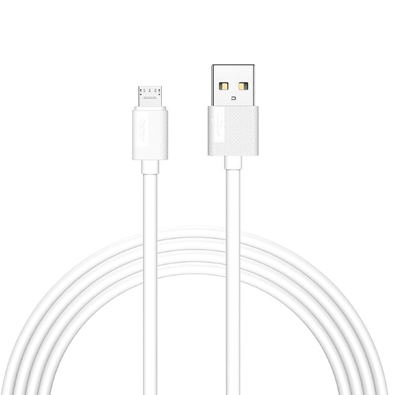 Laidas T-PHOX Nets Micro USB, baltas, 3A, PVC, 1,2M