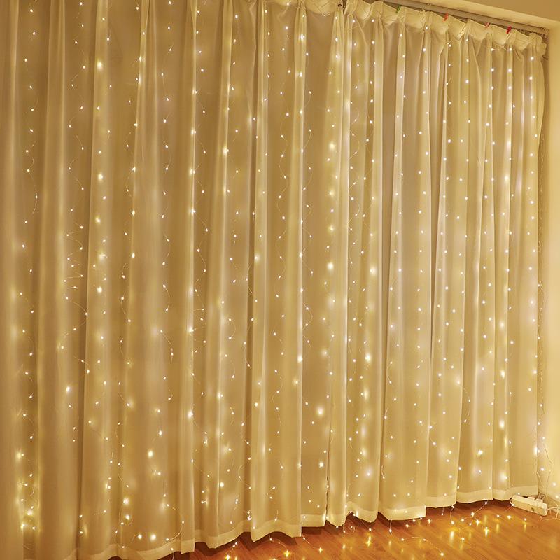 LED užuolaida (100 LED lempučių) 3Mx1M šiltai balta