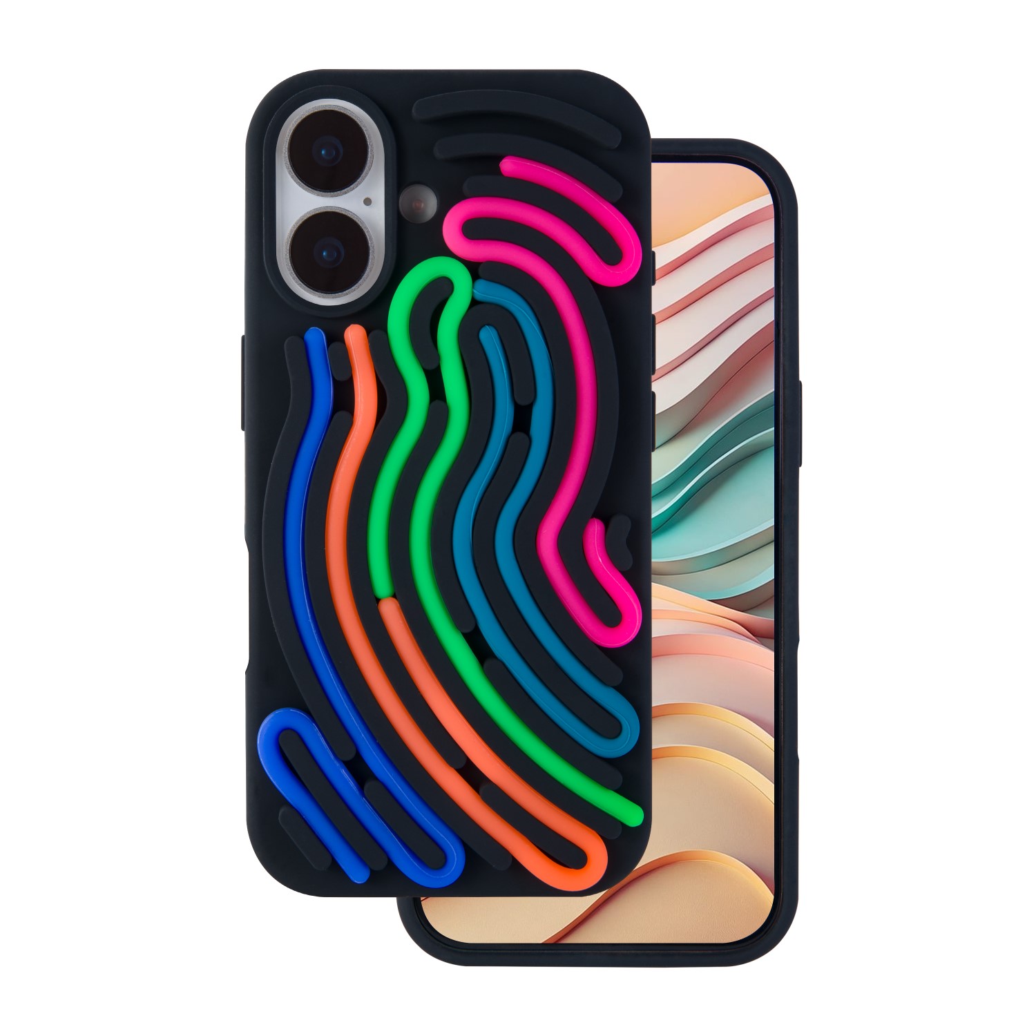DIY Snake dėklas skirtas iPhone 16 6,1" juodas