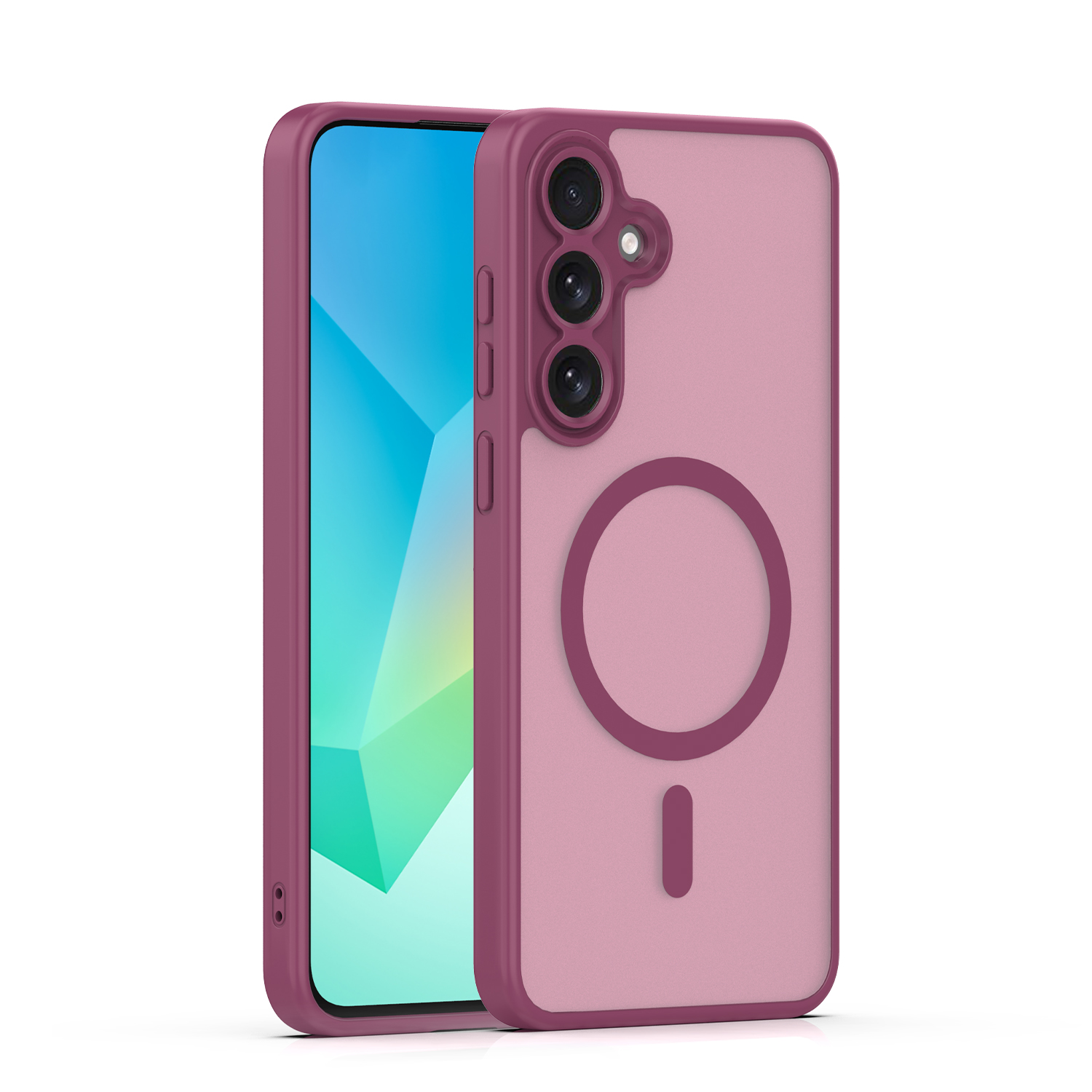 Mag Matt dėklas Google Pixel 10A tamsiai raudonas didelė skylė