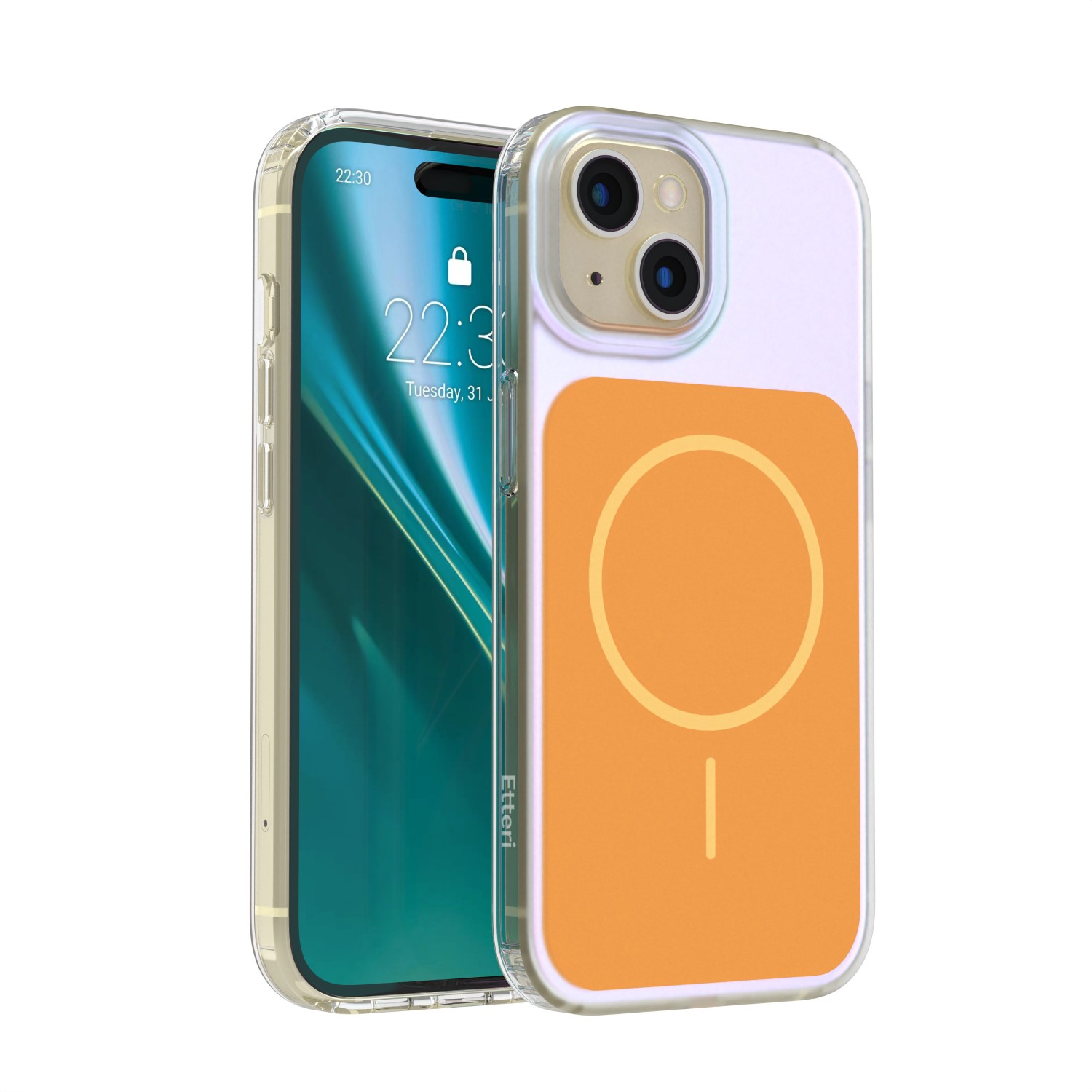 Etteri Hidden Pearl dėklas iPhone 15 6,1" oranžinis
