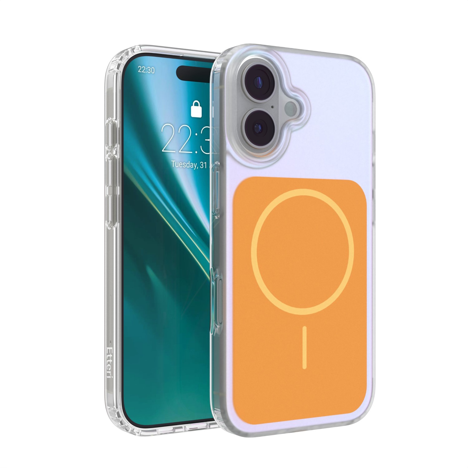Etteri Hidden Pearl dėklas skirtas iPhone 17 6,3" oranžinis