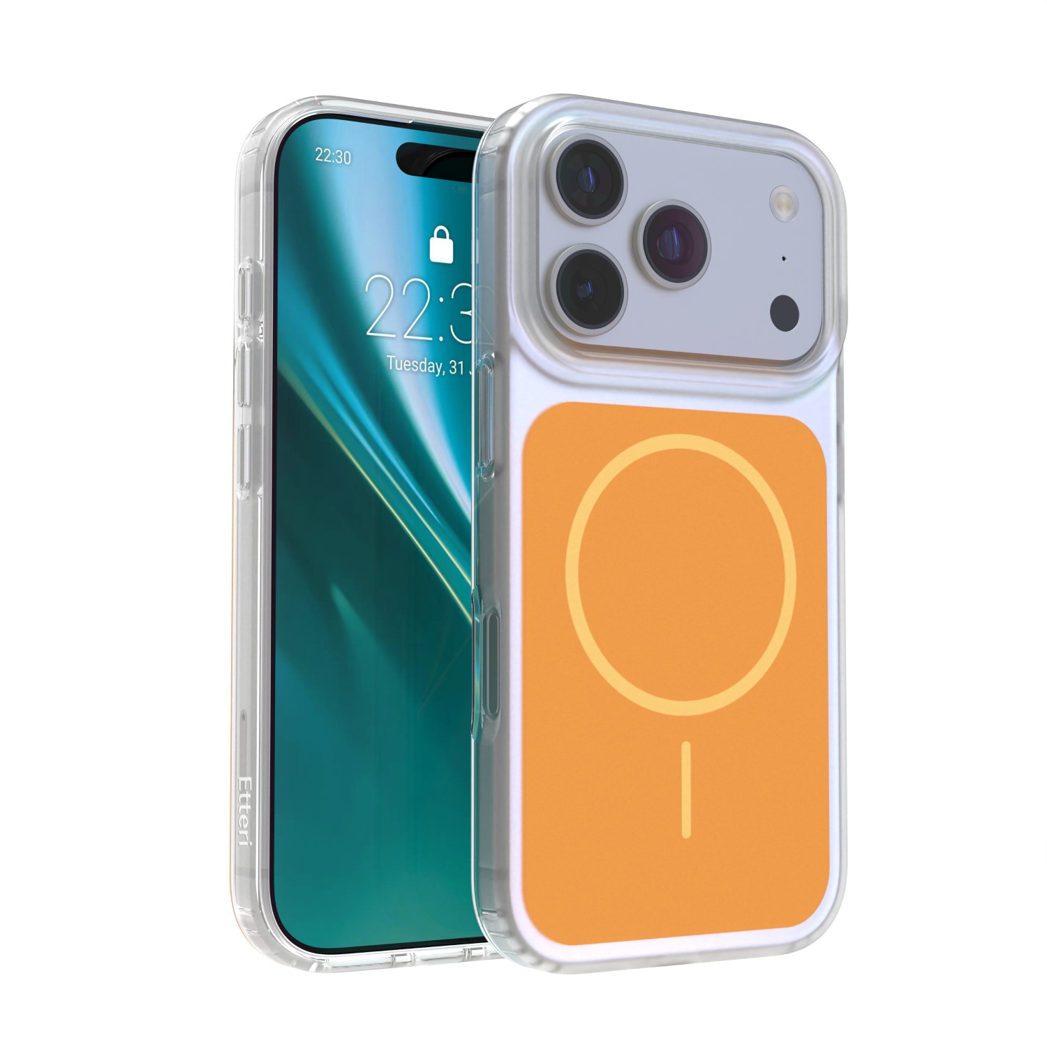 Etteri Hidden Pearl dėklas skirtas iPhone 17 Pro 6,3" oranžinis