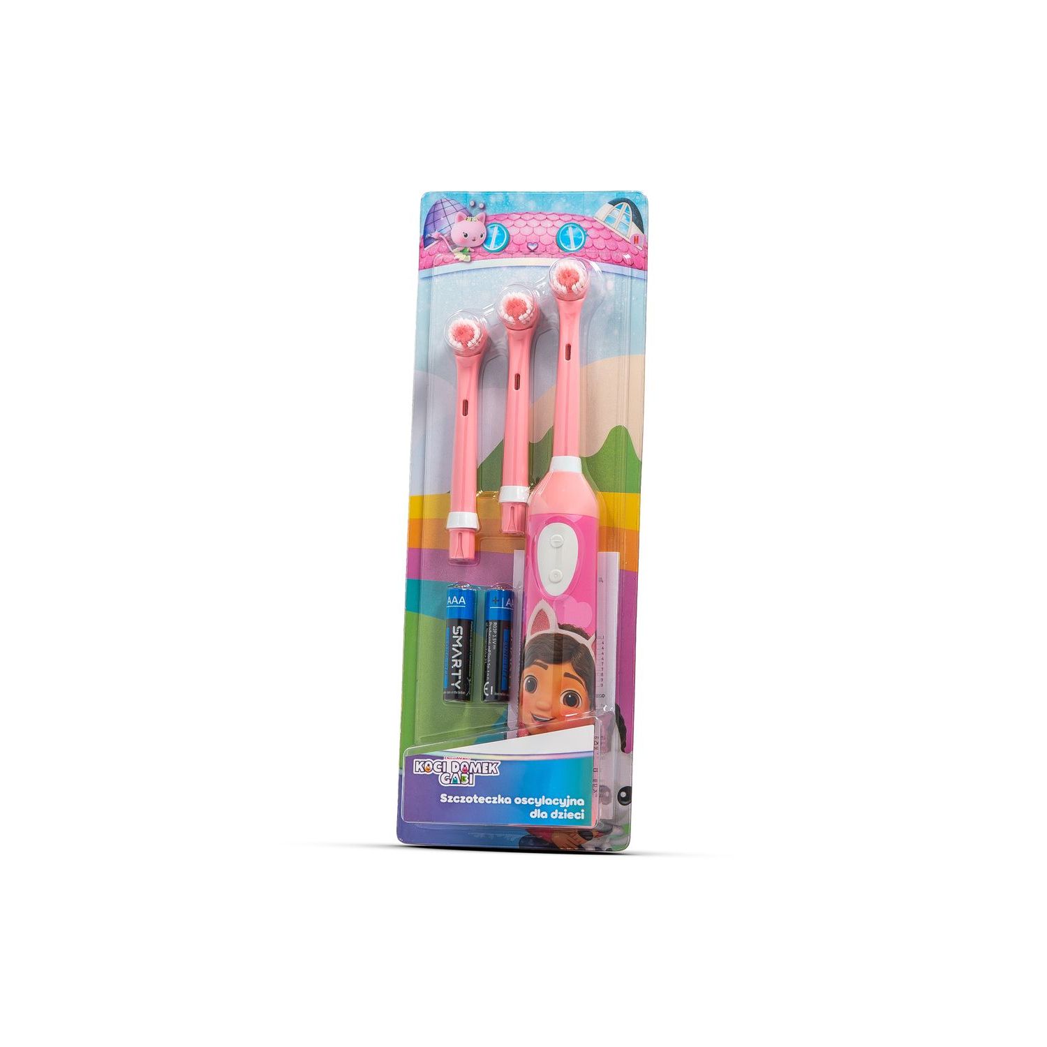 Gabby's Dollhouse sukamasis vaikiškas dantų šepetėlis rožinis