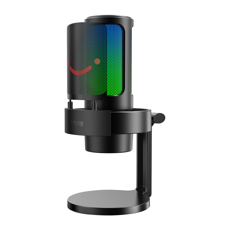 Fifine A8 kondensatorinis mikrofonas su stovu (juodas)