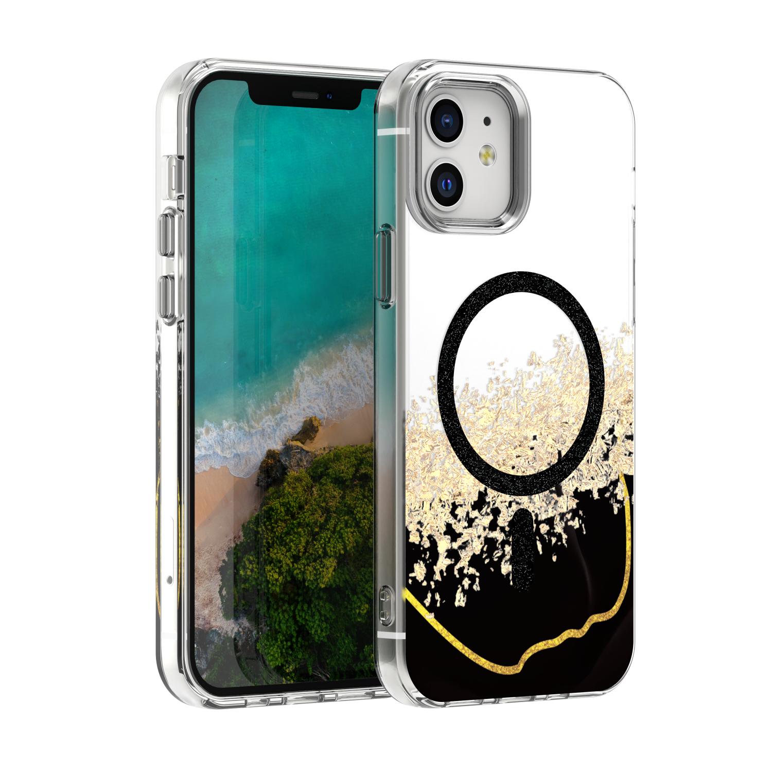 Epoxy Mag dėklas skirtas iPhone 12 / 12 Pro 6,1" juodas