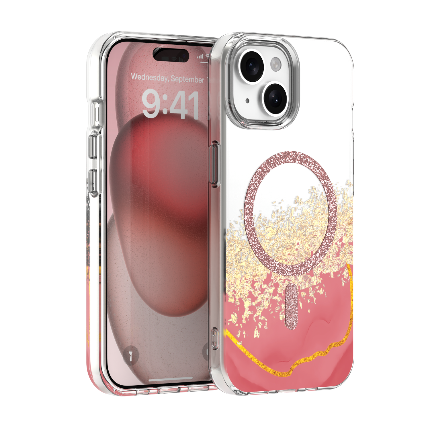 Epoxy Mag dėklas skirtas iPhone 15 6,1" rožinis