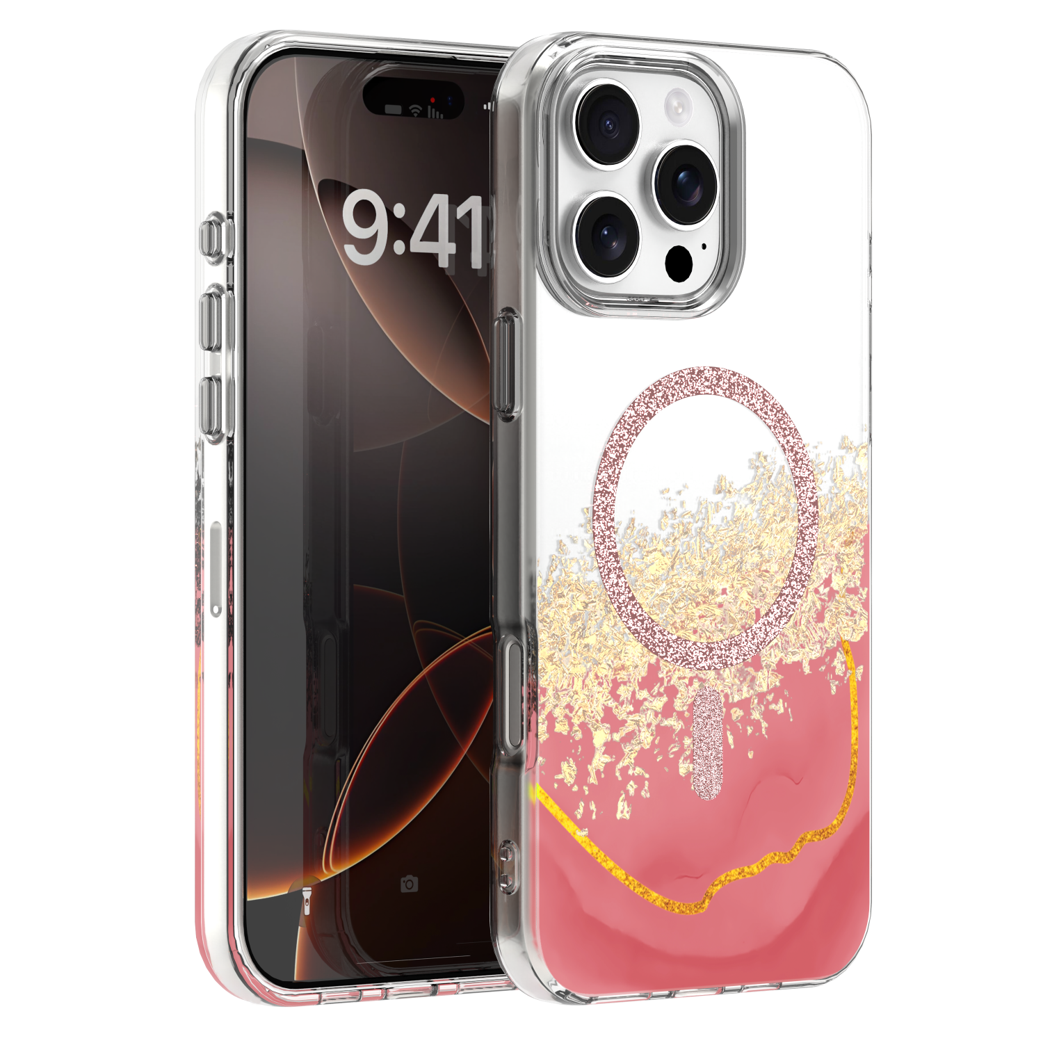 Epoxy Mag dėklas skirtas iPhone 16 Pro 6,3" rožinis