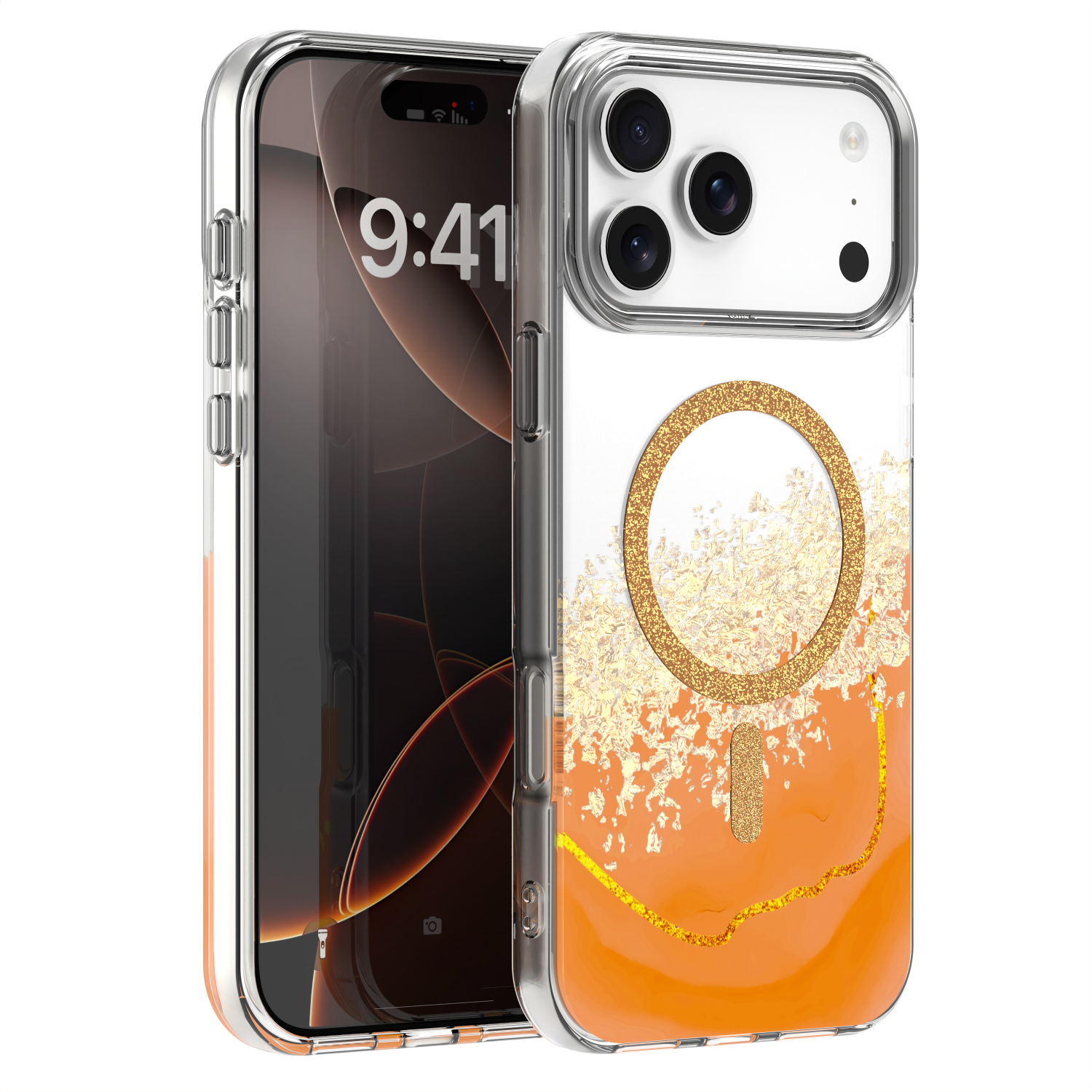 Epoxy Mag dėklas skirtas iPhone 17 Pro Max 6,9'' oranžinis