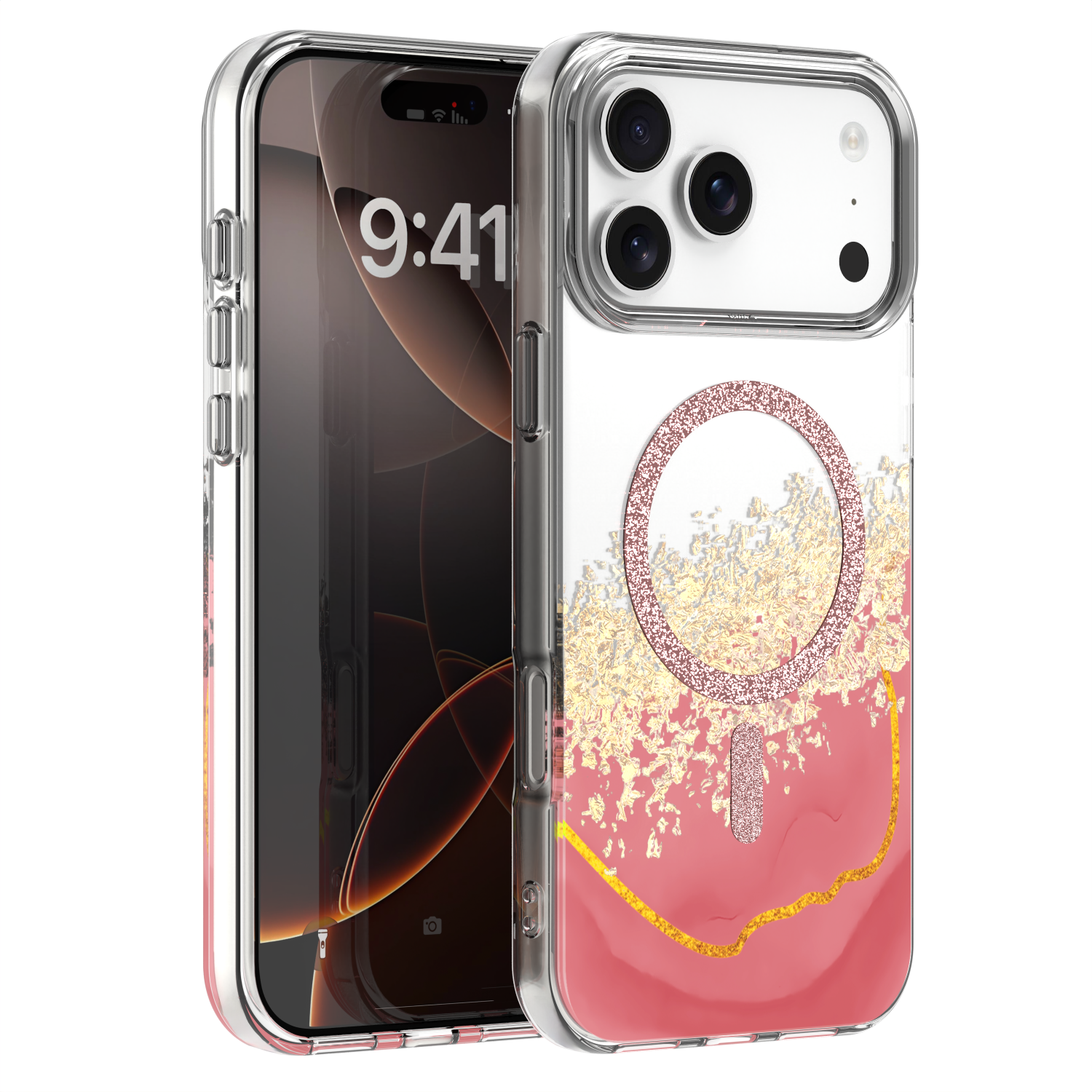 Epoxy Mag dėklas skirtas iPhone 17 Pro Max 6,9'' rožinis