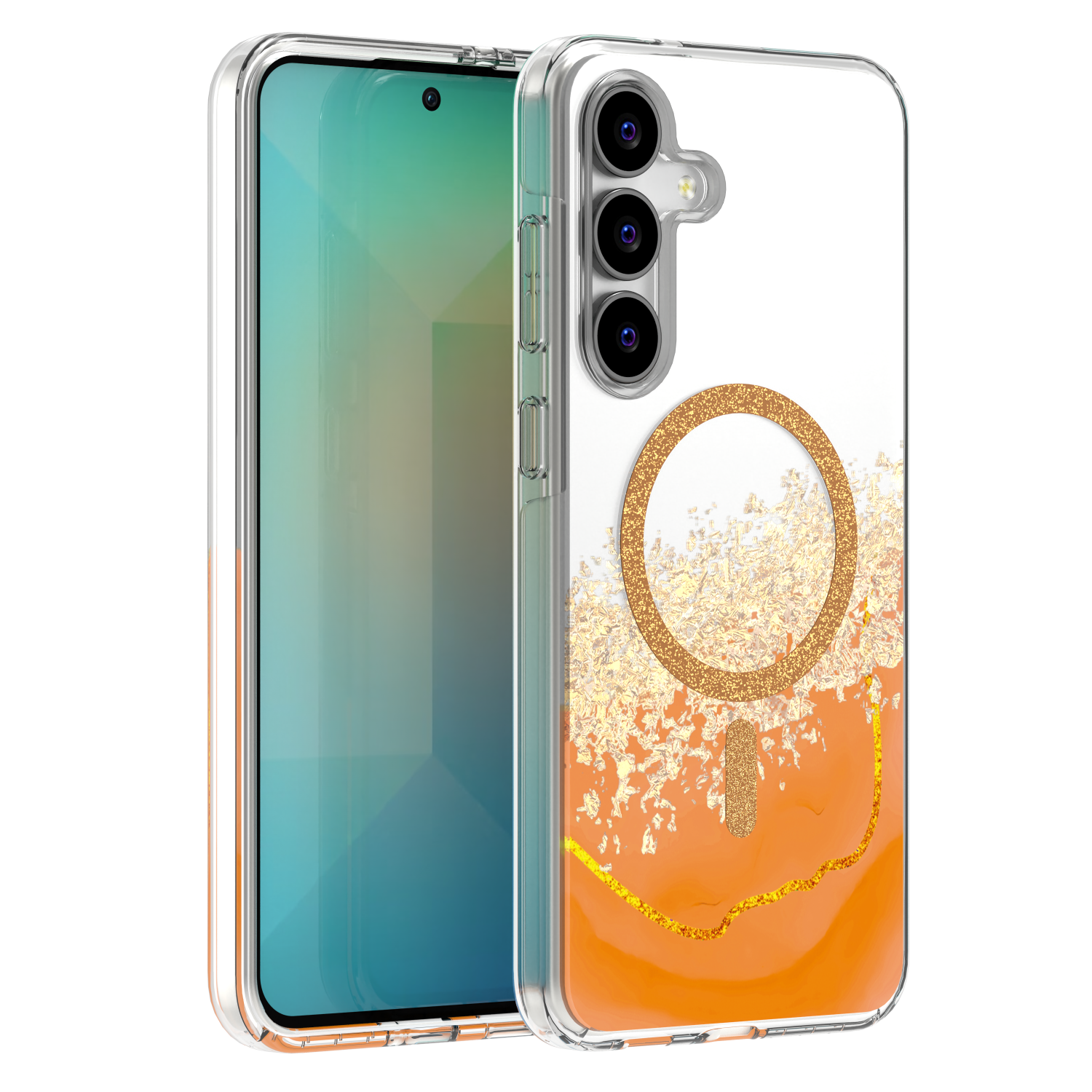 Epoxy Mag dėklas skirtas Samsung Galaxy S25 FE oranžinis