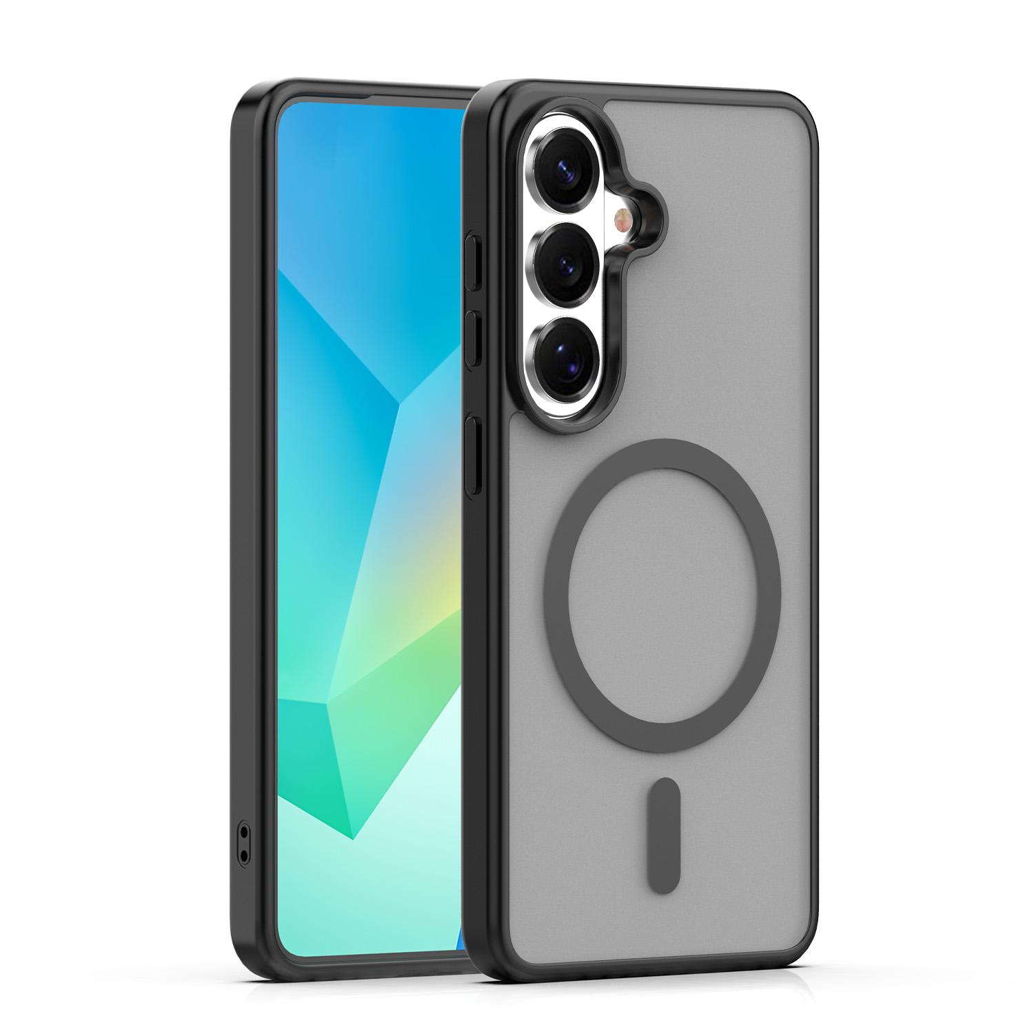 Mag Matt dėklas Samsung Galaxy A16 4G / A16 5G / A17 4G / A17 5G juodas didelė skylė