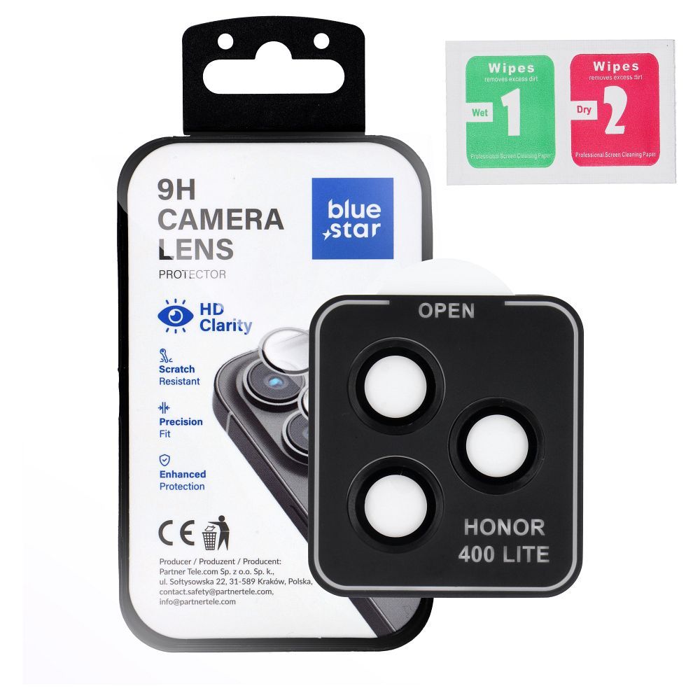 Camera Lens Protector BLUE STAR Easy Install for HONOR 400 LITE black