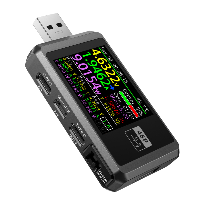 Тестер USB-порта FNIRSI FNB48P, черный