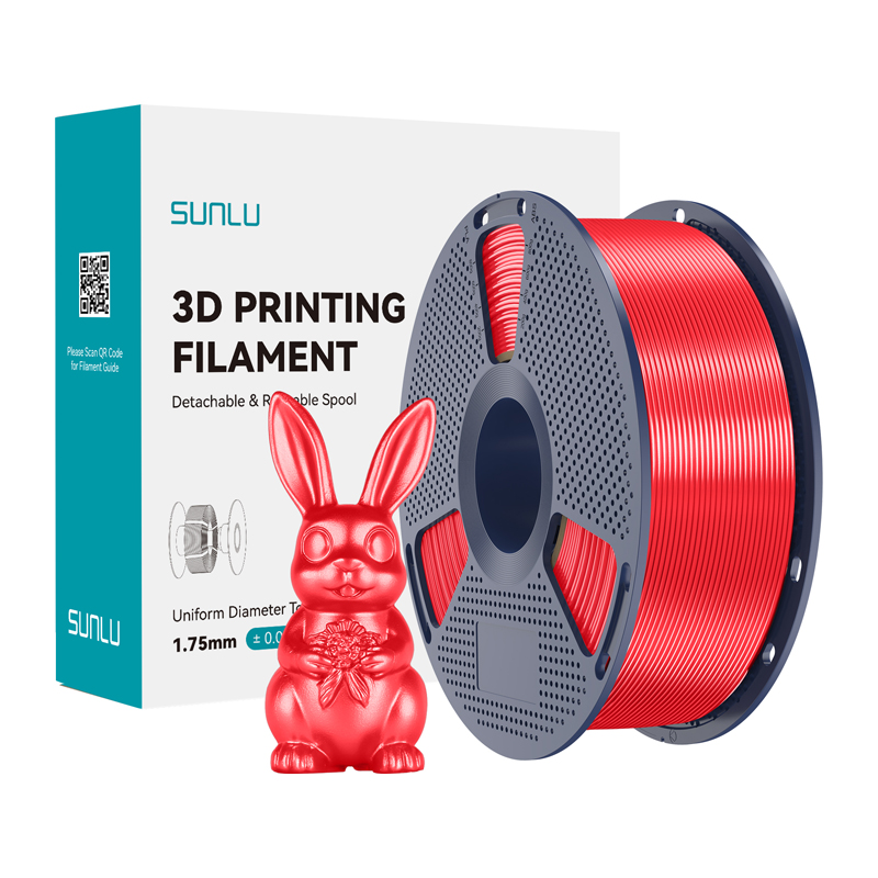 Sunlu PLA+ Silk filamentas (raudonas)