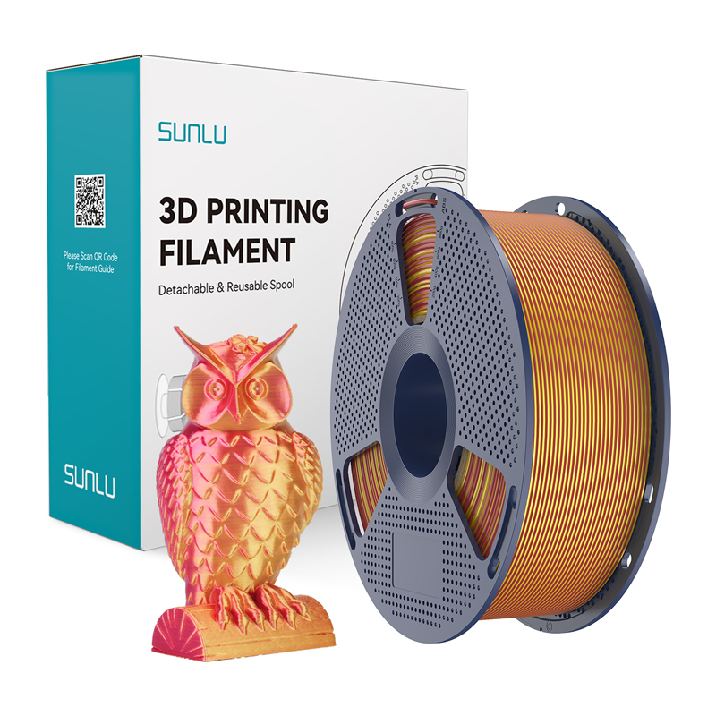 Sunlu PLA+ Silk dviejų spalvų filamentas (raudonas ir auksinis)