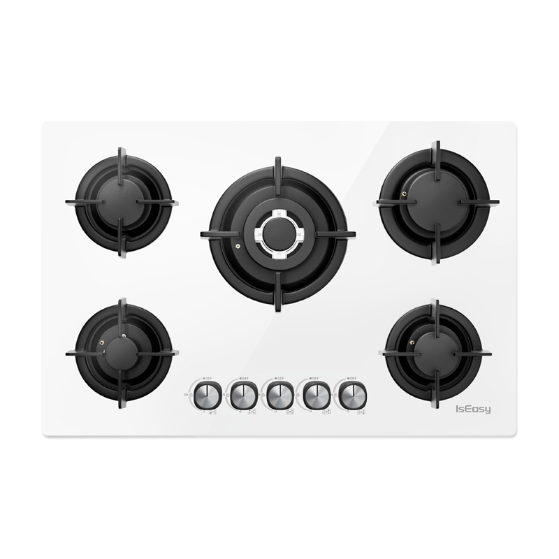 ISEASY MGBG-775 газовая варочная панель с 5 конфорками (белая)