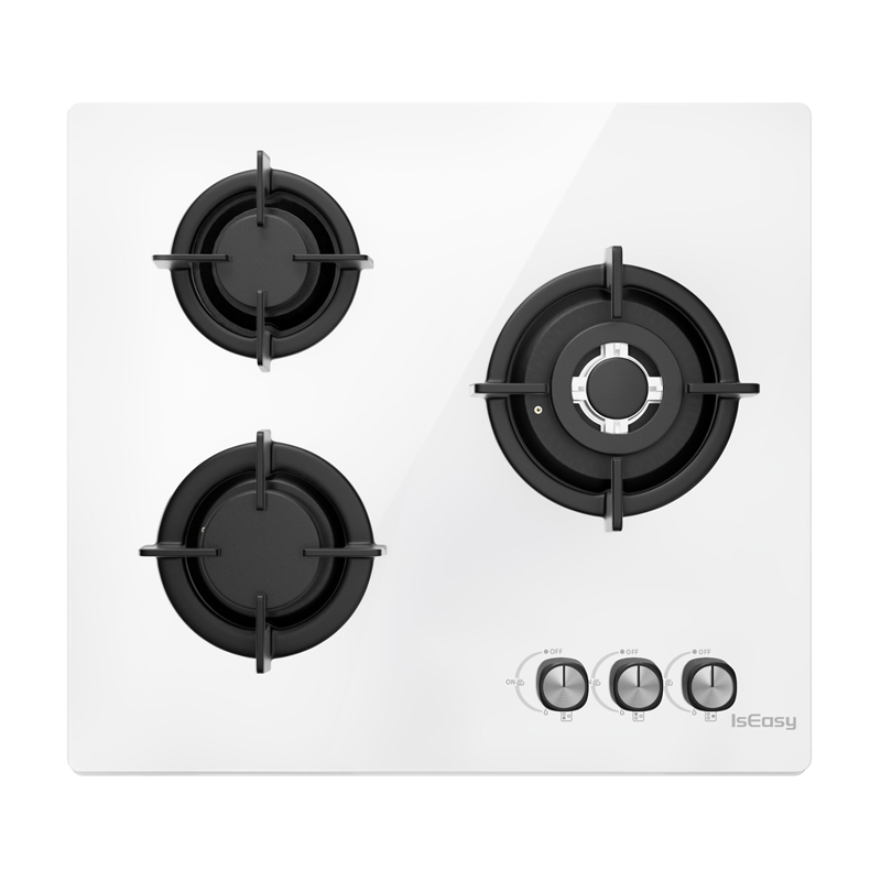 ISEASY MGBG-603 газовая варочная панель, 3 конфорки (белая)
