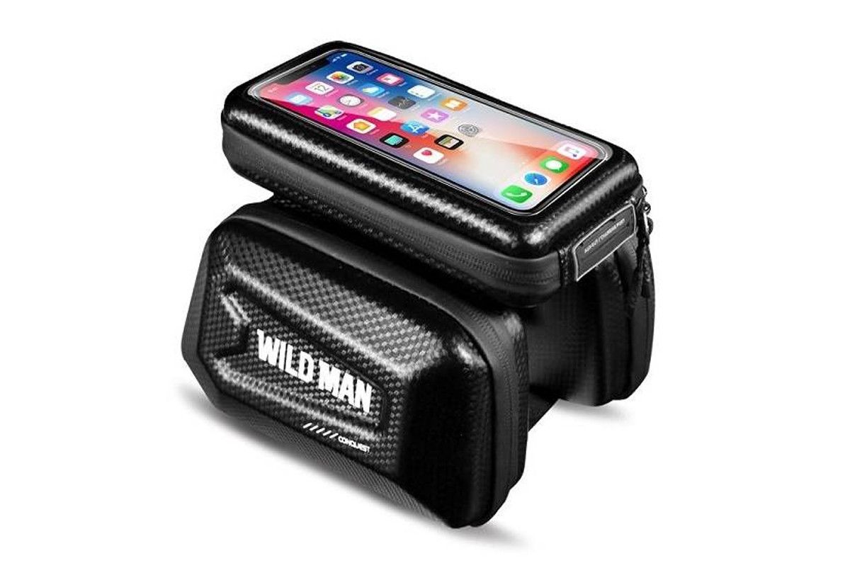 WILDMAN дорожная сумка для рамы велосипеда на молнии, 1,2L (4"-7"), E6S, черная