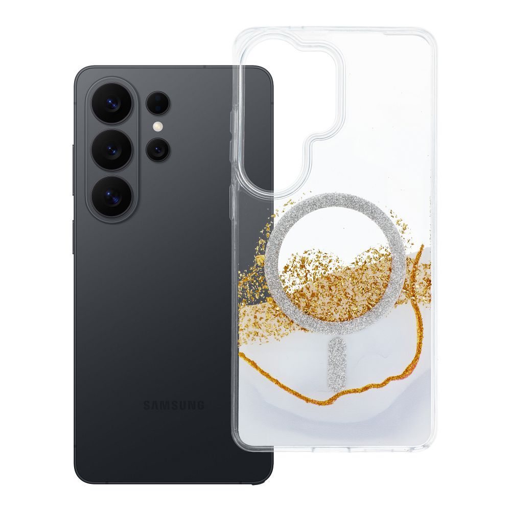 Su MagSafe suderinamas Golden dėklas Samsung S26 ULTRA, baltas