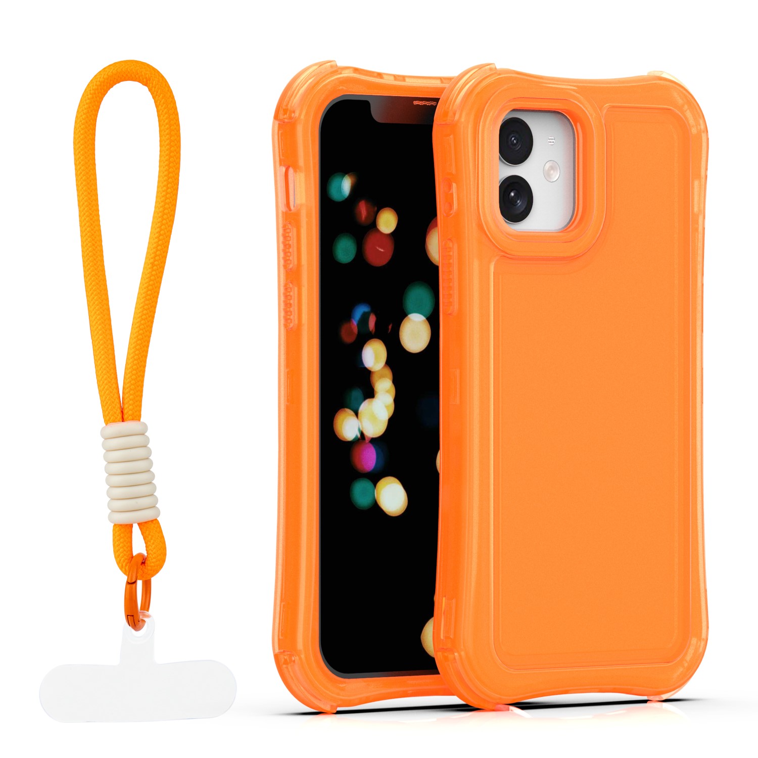 Safepop dėklas su dirželiu skirtas iPhone 12 / 12 Pro 6,1" oranžinis