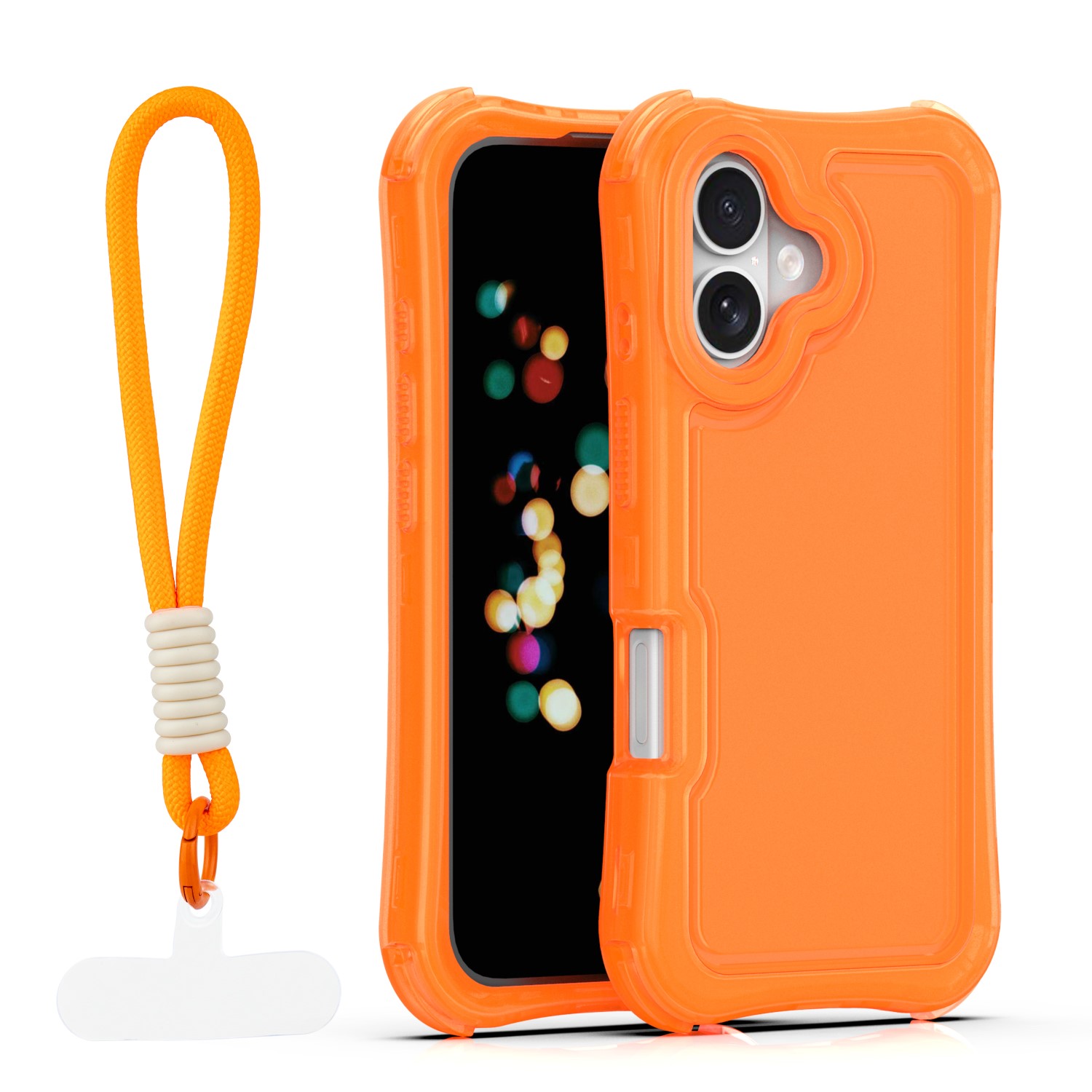 Safepop dėklas su dirželiu skirtas iPhone 16 6,1" oranžinis