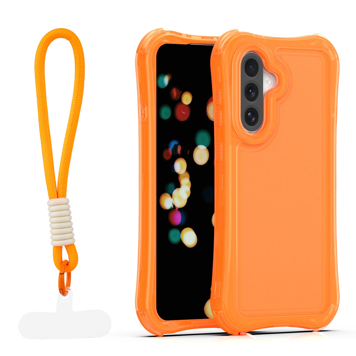 Safepop dėklas su dirželiu skirtas Samsung Galaxy A36 5G / A56 5G / A37 5G oranžinis