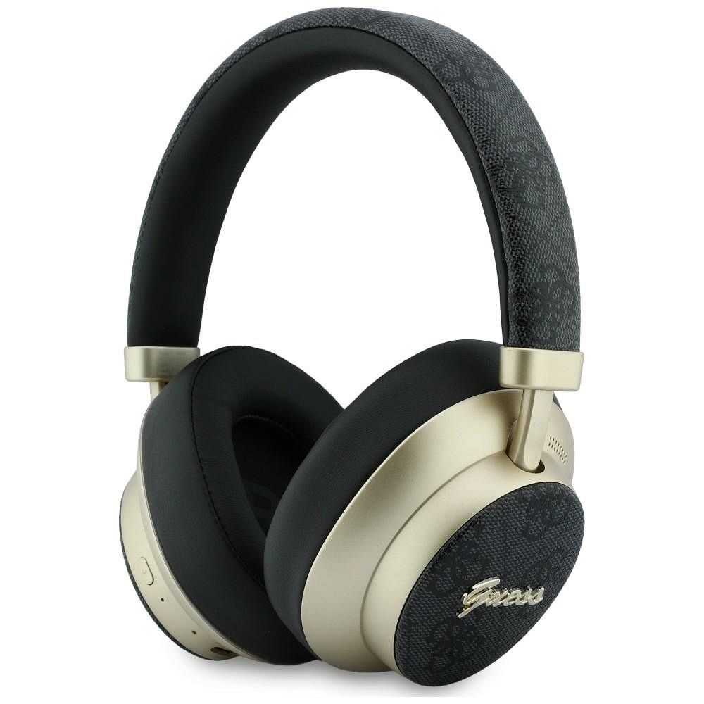 Belaidės ausinės Guess ENC 4G Gold Script Metal, juodos