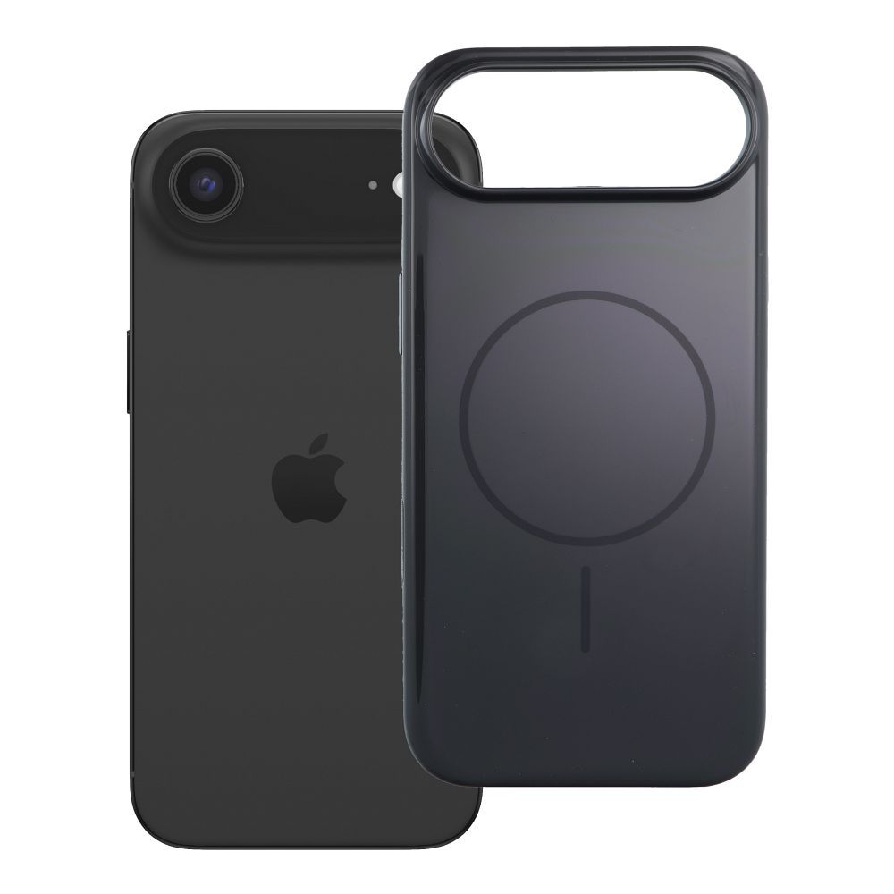 Premium blizgus magnetinis dėklas telefonui su kameros valdymo mygtuku, suderinamas su MagSafe, skirtas IPHONE 17 Air, juodas