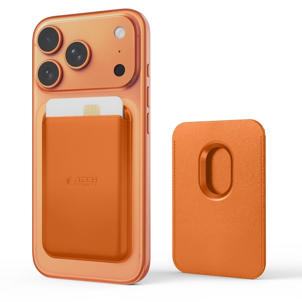 Kortelių dėklas Tech-Protect CH01 MagWallet MagSafe oranžinis