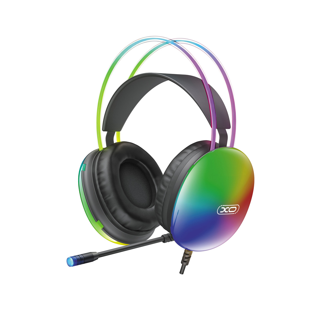 XO laidinės ausinės GE11 jack 3,5mm - USB-A juodos RGB mikrofonas