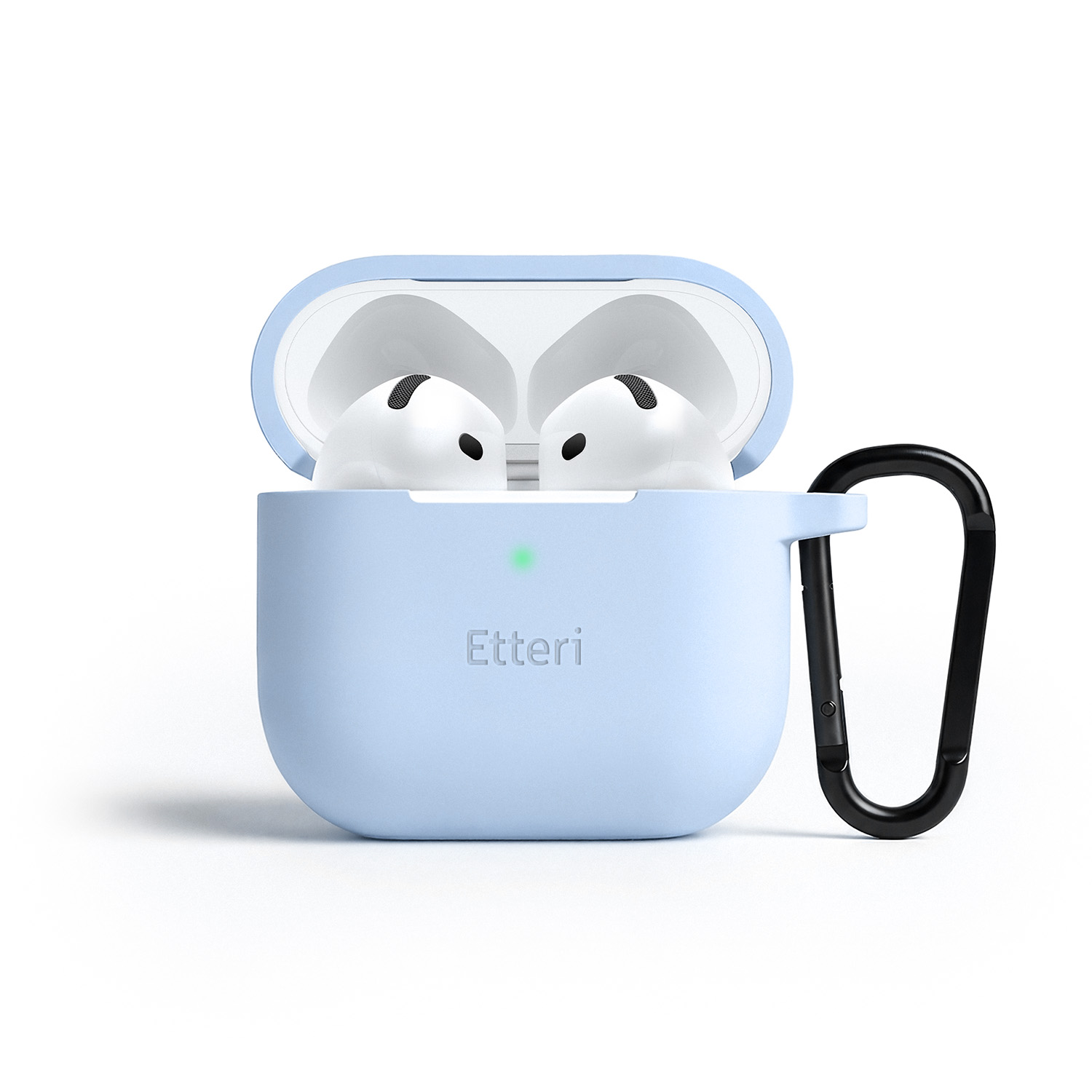 Etteri silikoninis dėklas, skirtas AirPods 4 šviesiai mėlynas