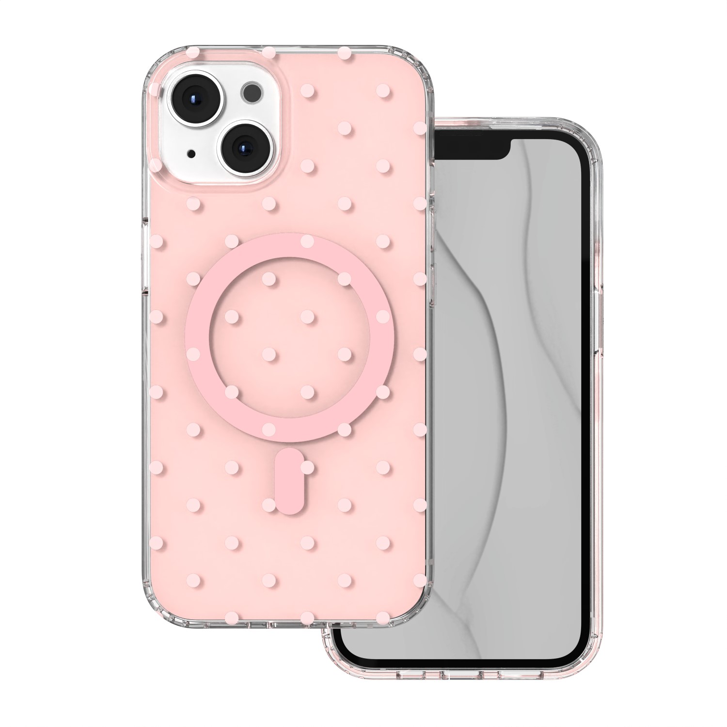 Bubble Dots Mag чехол для iPhone 13 / 14 6,1", розовый