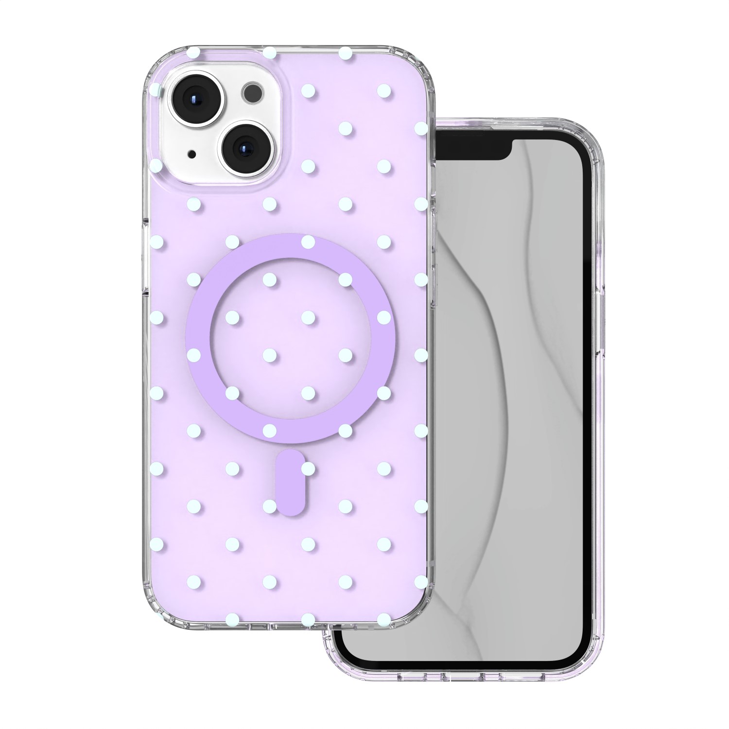 Bubble Dots Mag чехол для iPhone 13 / 14 6,1", фиолетовый