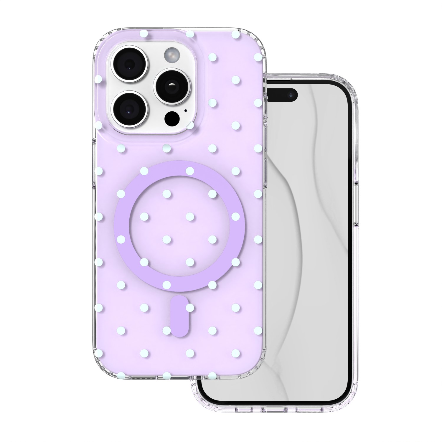 Bubble Dots Mag case for iphone 15 Pro 6,1" purple