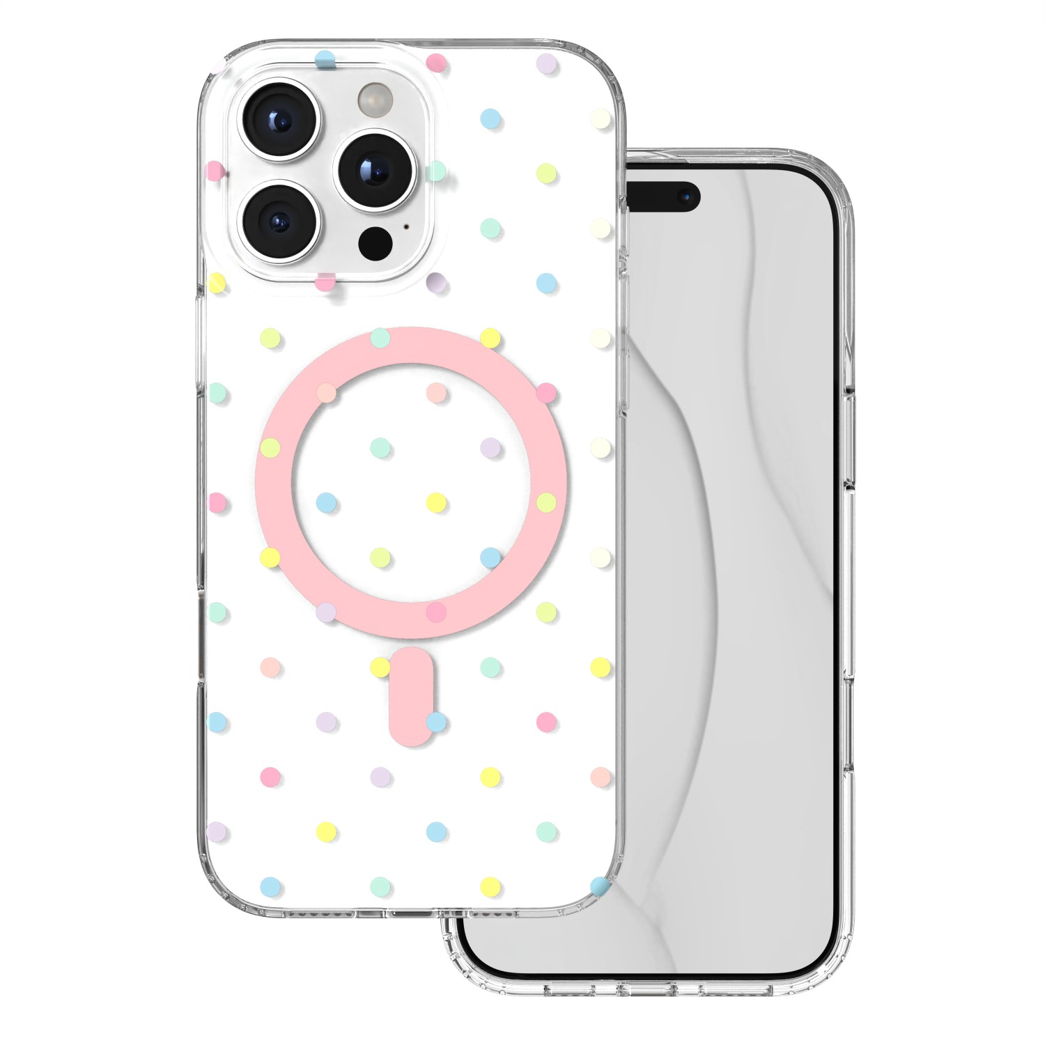 Bubble Dots Mag dėklas iphone 16 Pro Max 6,9" baltas
