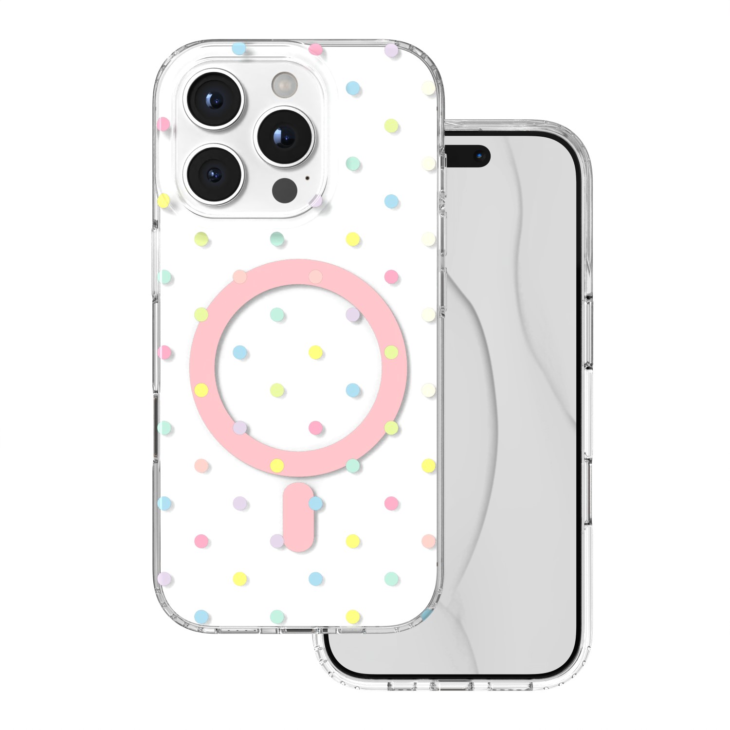 Bubble Dots Mag case for iphone 16 Pro 6,3" white