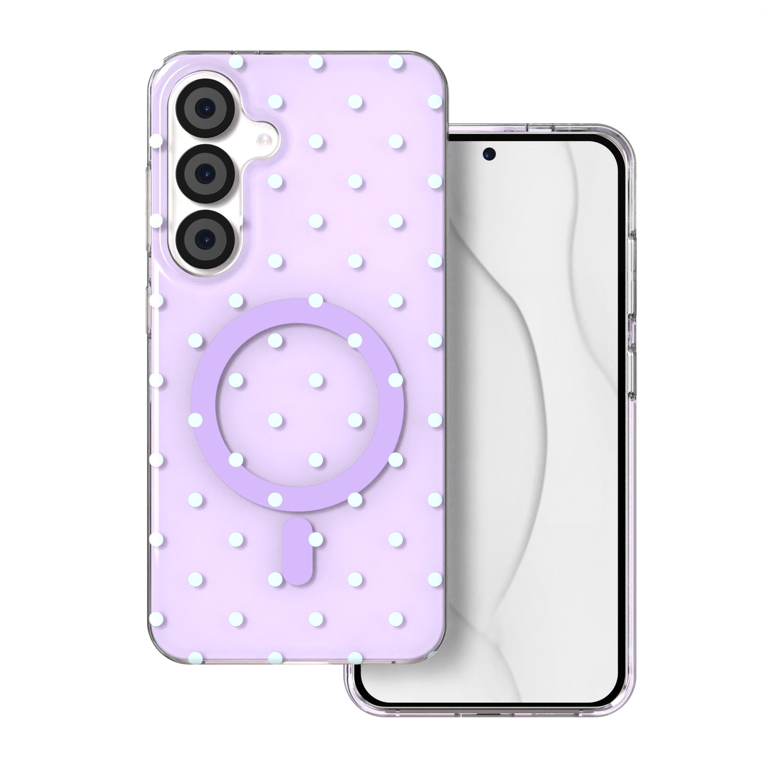 Bubble Dots Mag case for Samsung S24 / S25  purple