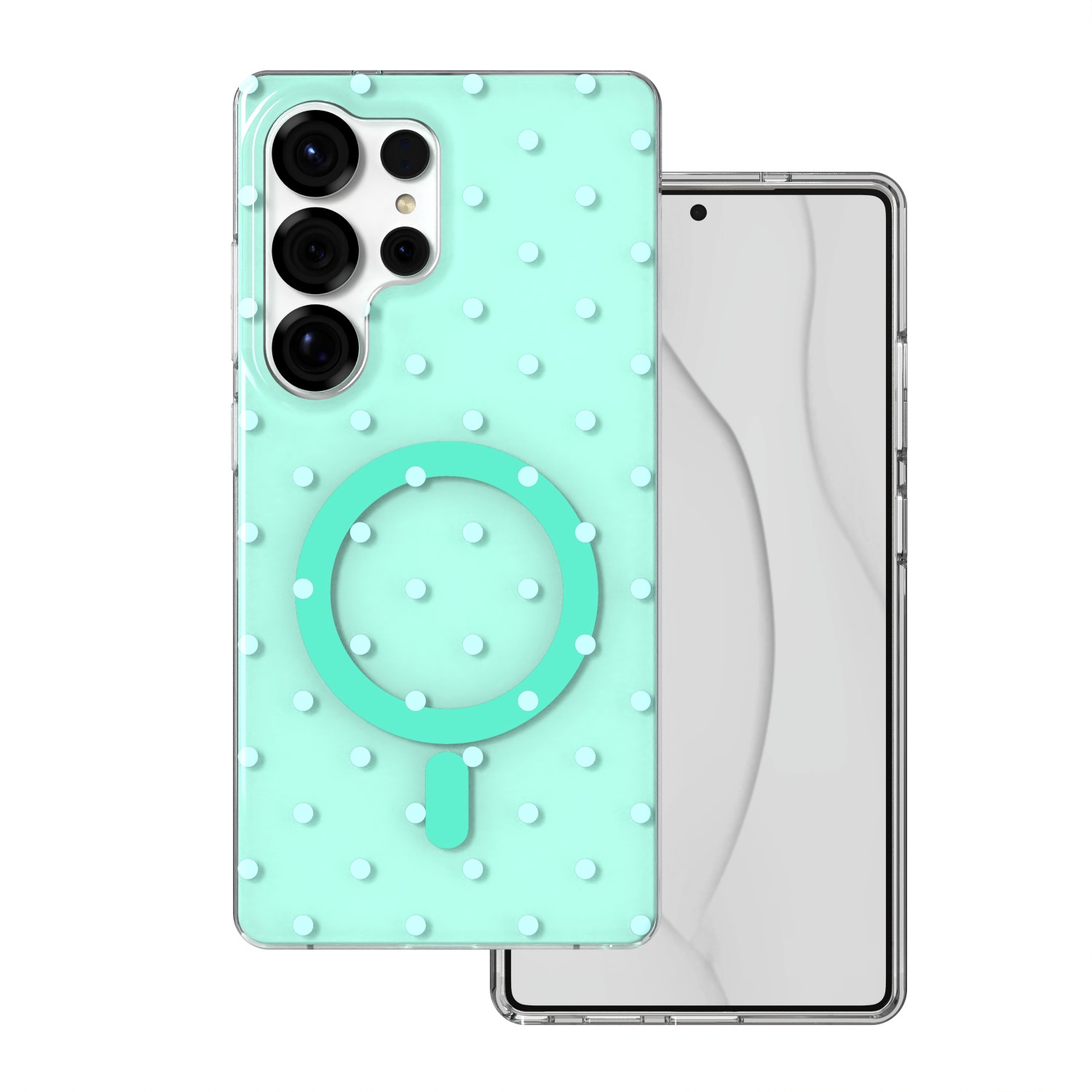 Bubble Dots Mag dėklas, skirtas Samsung S25 Ultra, žalias